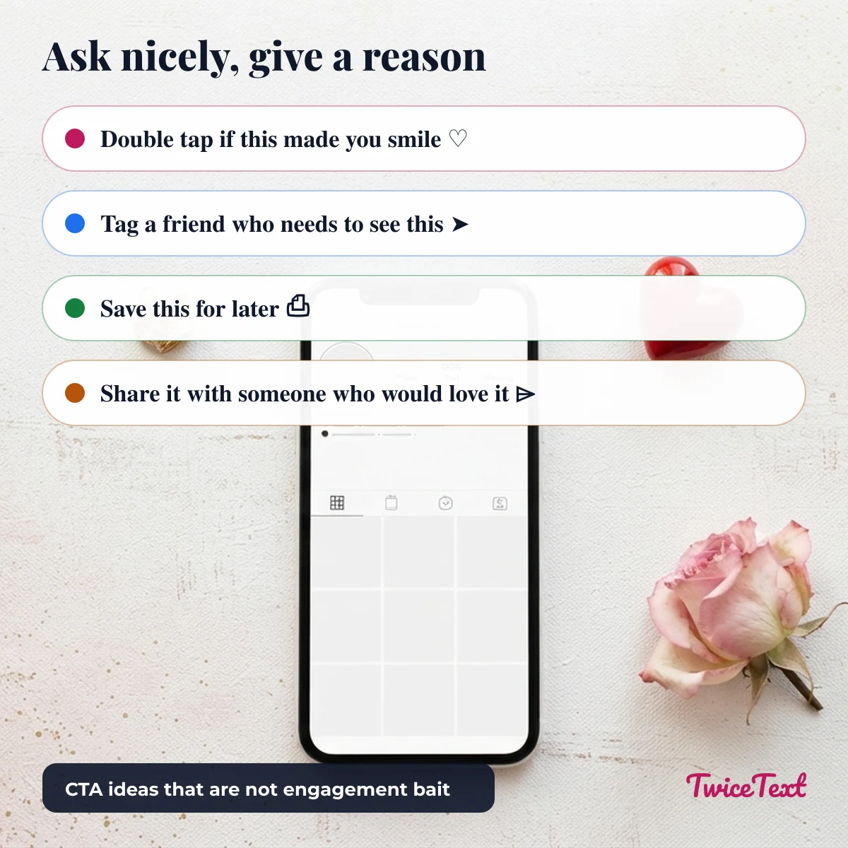 Like comment share call-to-action ideas that give a reason