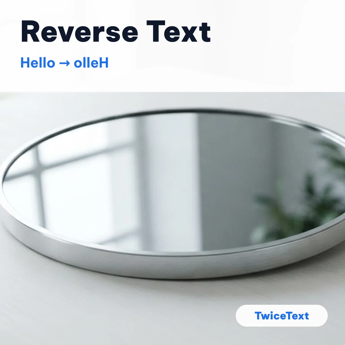 Reverse text generator: Hello turned into olleH, with letter, word and line modes